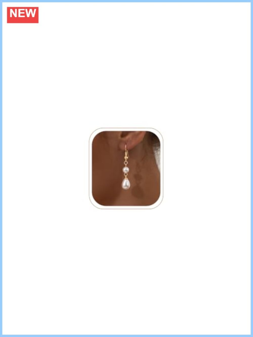 Gold Plated Pearl Drop Dangle Earrings Hypoallergenic CZ Wedding Bridal Jewelry